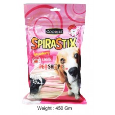 Goodies Dog Treats Spirastix Strawberry And Milk 450 Gm